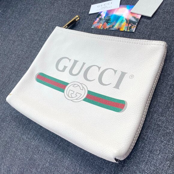 Gucci Pebbled Leather Portfolio Pouch / Clutch - Picture 4 of 13
